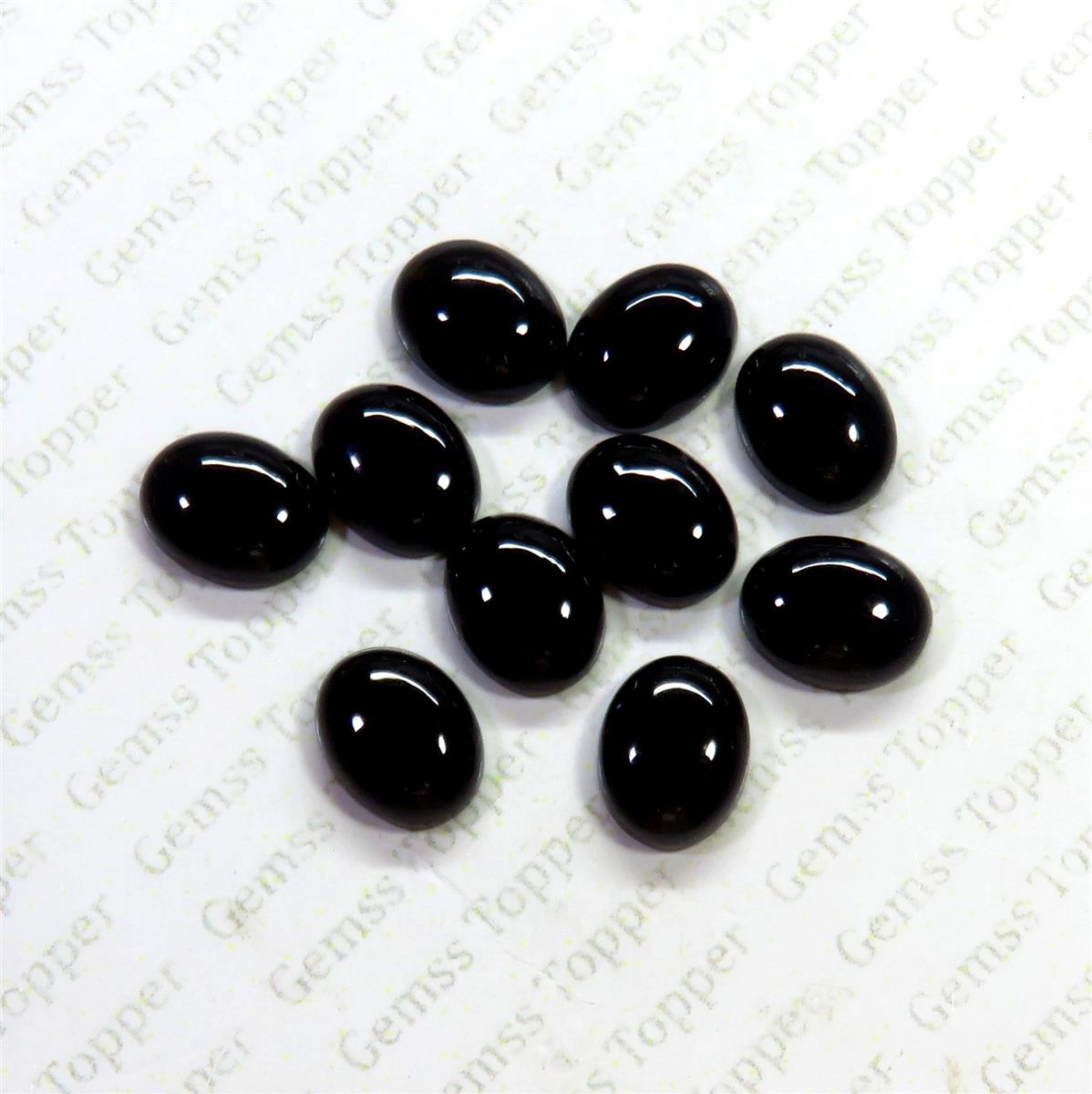 Black Spinel 8x10 mm Oval Cabochon